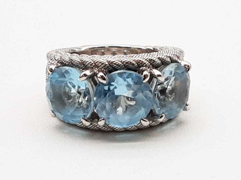 Judith Ripka Sterling Silver Blue Topaz Ring Size 6 Do0124lxzde