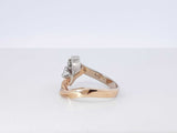 0.85 Cttw Diamond & 14k Two-tone Gold Wave Ring 5.9 Grams Size 7 Fw1025prxdu