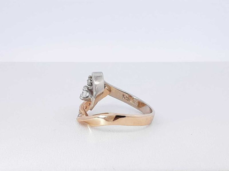 0.85 Cttw Diamond & 14k Two-tone Gold Wave Ring 5.9 Grams Size 7 Fw1025prxdu