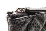 Chanel Medium Cosmetic Pouch In Iridescent Black Caviar Leather Fw1125prxdu
