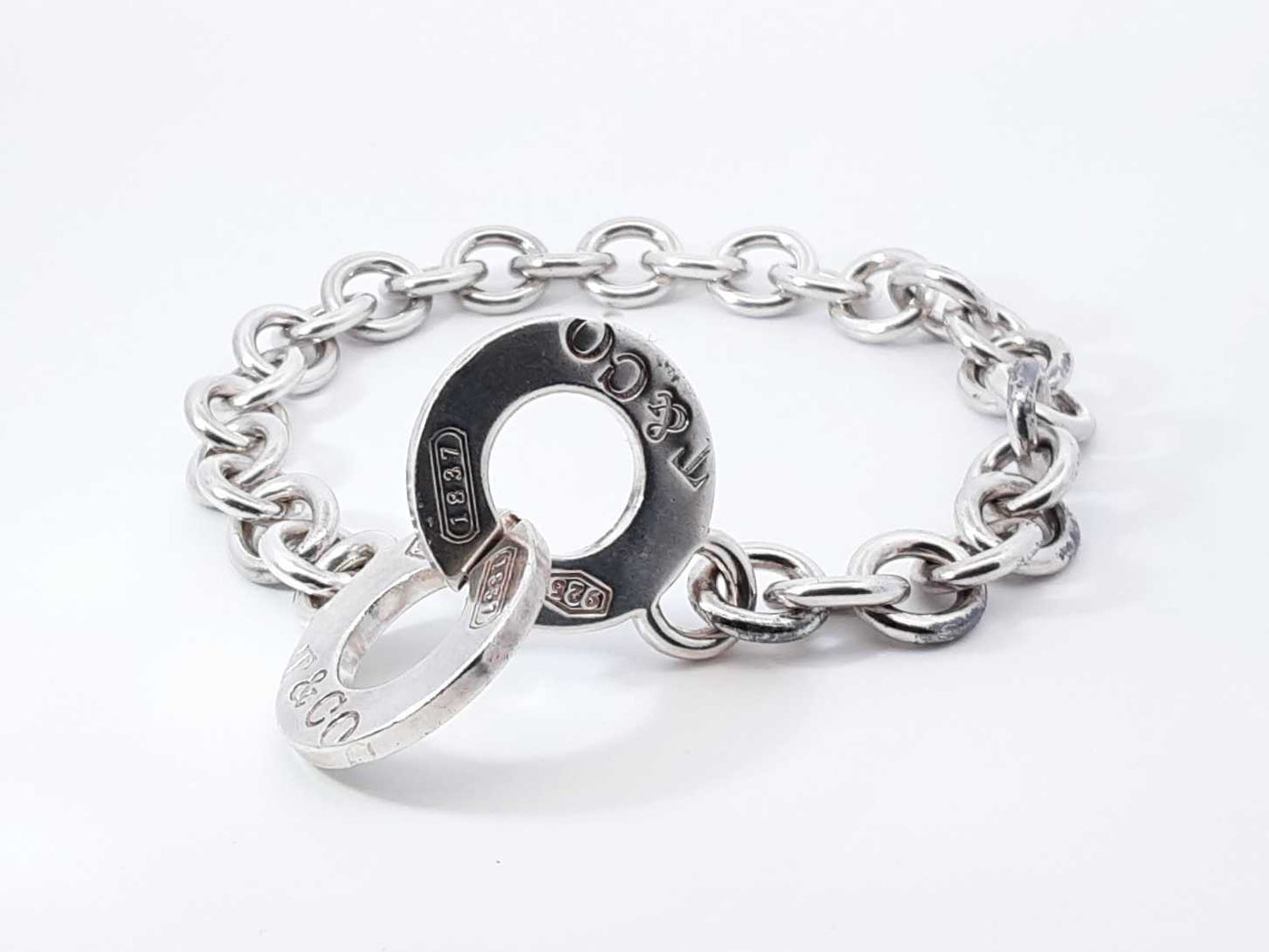 Tiffany & Co. 1837 Interlocking Circles 925 Bracelet 21 Grams 6