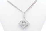1.49cttw Diamond Pendant Necklace 18k White Gold 9.8 Grams 17 Inch Eb0226crxdu