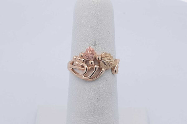 10k Tricolor Gold Leaf Ring 1.9 Grams Size 5.5 Eb1124rxsa