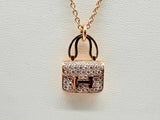 Hermes 18k Rose Gold Diamond Amulette Constance Necklace 16 In Do0823rixzde