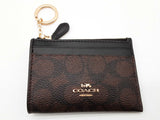 Coach Mini Skinny Brown Signature Coated Canvas Id Case Do0325orde