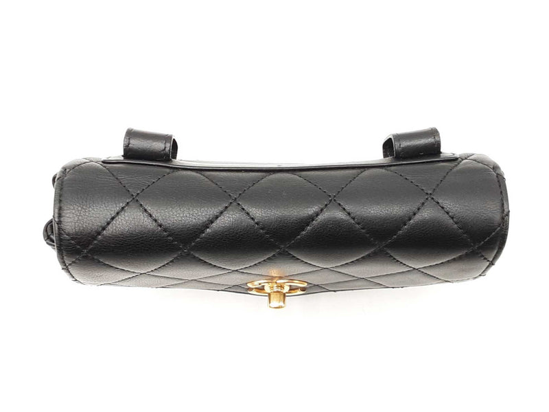 Chanel Envelope Flap Waist Bag In Diamond-quilted Black Leather Fw0825lpzxdu