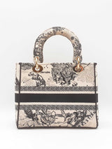 Christian Dior Lady Dior D-lite In Toile De Jouy Embroidered Canvas Fw0725lexzdu