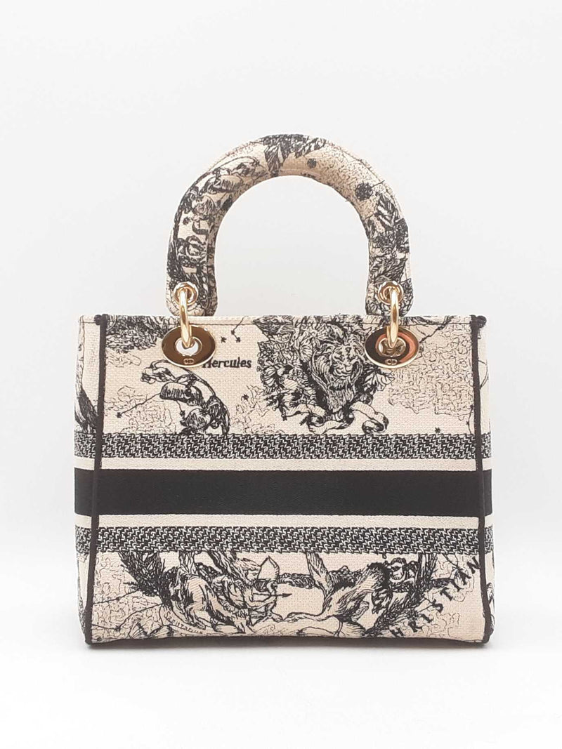 Christian Dior Lady Dior D-lite In Toile De Jouy Embroidered Canvas Fw0725lexzdu