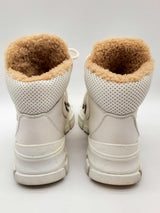 Gucci Flashtek White Fur Lined Sneakers Size It 38.5 Do1224loxde
