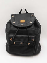Mcm Black Leather Backpack Eb0726lcrdu