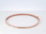 0.69 Cttw Diamond Bangle Bracelet In 14k Rose Gold 8.7 Grams 6 Inch Fw0426rpxdu