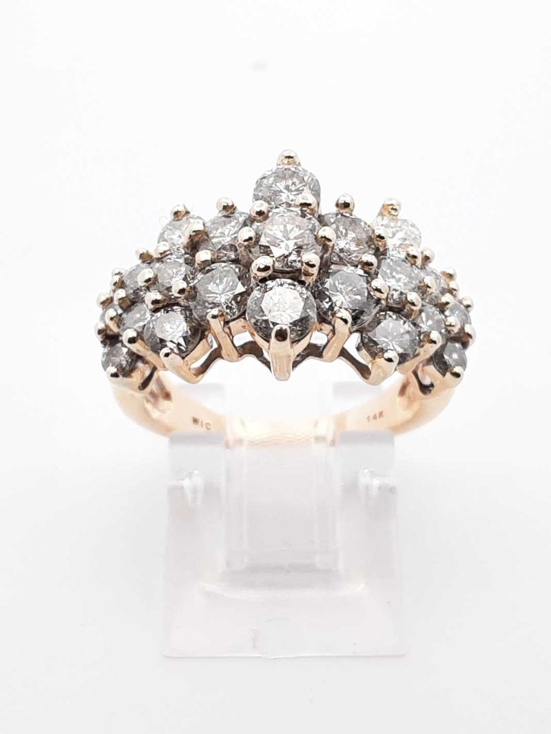 3.43 Cttw Diamond & 14k Yellow Gold Waterfall Ring 7.1 Grams Size 6 Fw0825scrdu