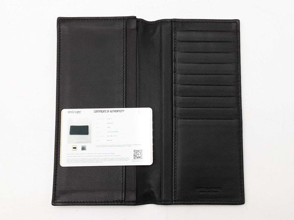 Bottega Veneta Intrecciato Black Leather Long Bifold Wallet Fw0425czdu