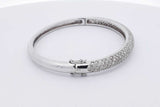 1.95cttw Diamond Hinged Bangle Bracelet 14k White Gold 18.5 Grams Eb0526lrxzsa