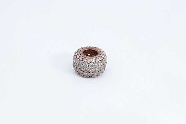 Pandora Rose Gold Plated Sparkling Pave Triple Row Charm 2.3 Grams Eb1024rdu