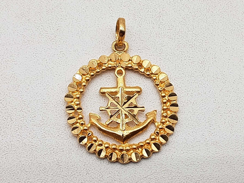 22k Yellow Gold 3.1g Anchor Pendant Do0125lxzde