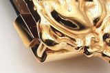 Versace Leather Reversible Belt Gold Tone Medusa Buckle Size 110/44 Eb0626lxzsa