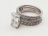 4.95 Cttw Lab Grown Diamonds 10k White Gold 9.1g 3 Ring Set Size 8 Do0526lrxzde