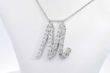 2.16ctw Lab Grown Diamond M Pendant Necklace 14k White Gold 8.6g Eb0125scrsa