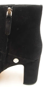 Kate Spade Stunner Faux Pearl Booties In Black Suede Size Us 9.5b Fw0725ixdu