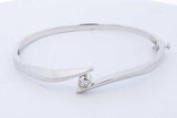 0.33ctw Diamond Hinged Bangle Bracelet In 14k White Gold 13.9 Grams Eb0926llrxde