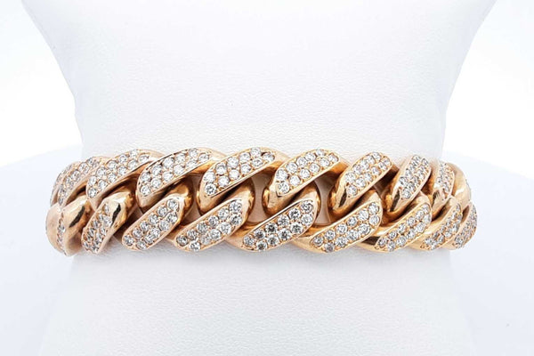 Approx. 4.86ctw Diamond Cuban Link Bracelet 14k Yellow Gold 119.5g Eb0924ixxzsa