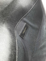 Yves Saint Laurent Uptown Pouch Black Leather Envelope Clutch Eb0826oxzsa