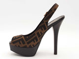 Fendi Fendi Fendista Zucca Heel Brown Size 37.5 Aa0826rzsa