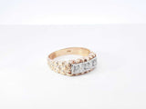 0.31 Cttw Diamond & 10k Yellow Gold Nugget Ring 4.5 Grams Size 10 Fw0926oxzdu