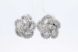 4.0cttw Diamond Floral Cluster 18k White Gold Stud Earrings 8.3 Grams Eb426crxdu