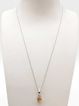 Citrine 0.925 Sterling Silver 4.5g Necklace Stud Earrings Ensemble Do0925lide