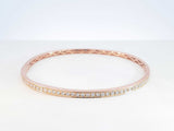 1.50 Cttw Diamond & 18k Rose Gold Bangle Bracelet 9.4 Grams 6 Inch Fw0326lzxzdu