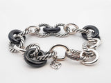 David Yurman Cable Bracelet In 925 Silver & Ceramic 39.3g 7 Inch Fw1026oxzdu