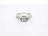 1.34 Cttw Diamond & 14k White Gold Engagement Ring 5.7 Grams Size 6 Fw1124wrxdu