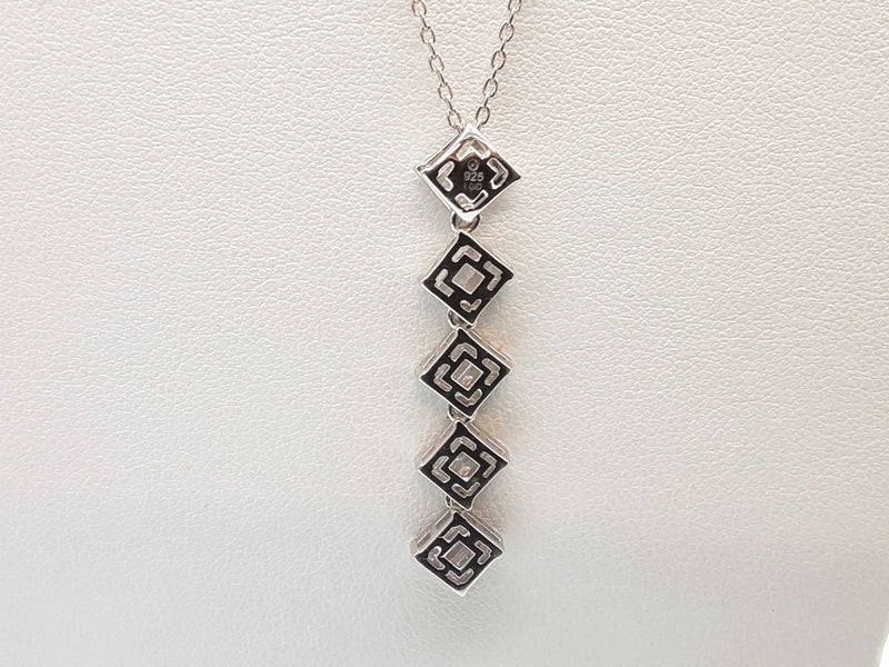 1.17 Cttw Diamonds 0.925 Silver 3.8g Drop Pendant Chain 19 In Do0525erde