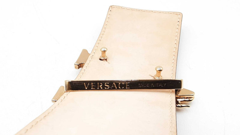 Versace 50mm Black Leather Belt & Gold-tone Virtus Buckle Fw0525crdu
