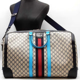 Gucci Savoy Large Duffle Bag In Gg Supreme Coated Canvas & Leather Fw0526lxzxdu