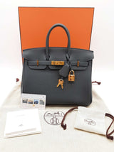 Hermes Birkin 25cm Gris Misty Gray Togo Gold Hardware Handbag Do0626oxzxzde