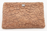 Dolce & Gabbana Floral Lace Overlay Satin Clutch Eb0826rxsa