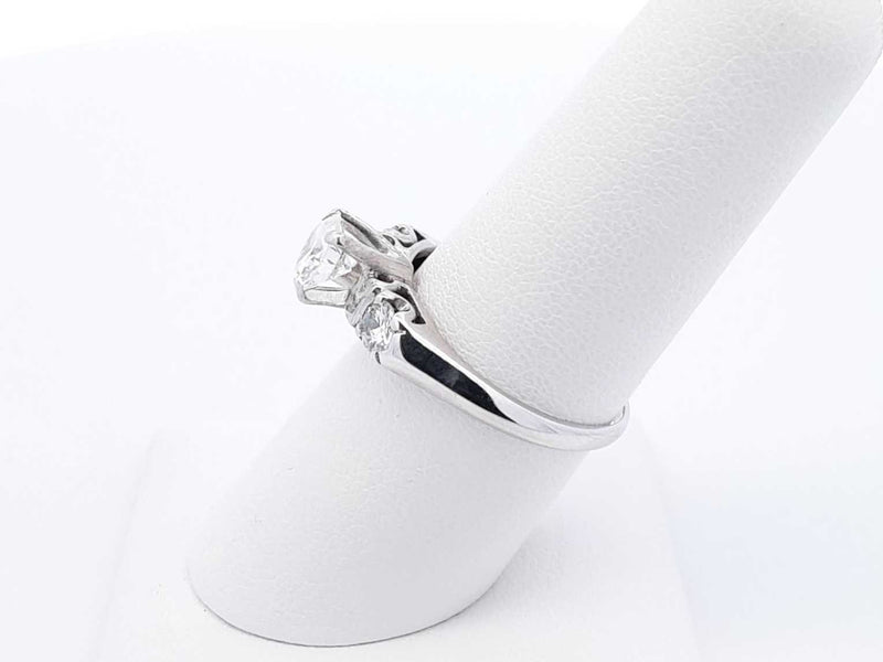 1.2 Cttw Diamond & 14k White Gold Three-stone Ring 3.1 Grams Size 7 Fw0625cxzdu