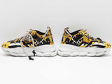 Versace Chain Reaction Yellow & Black Barocco Print Sneakers Size 37 Sd1225rzdu