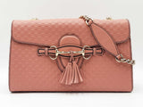 Gucci Emily Medium Chain Shoulder Bag In Pink Microguccissima Leather Fw0326przd