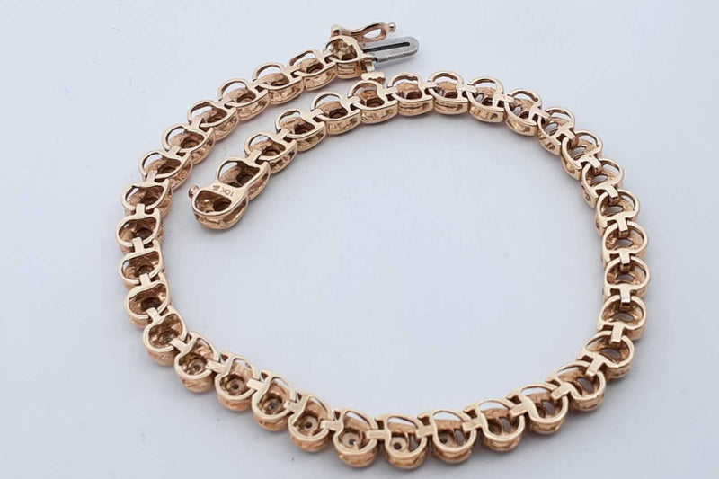 Approx. 0.4ctw Diamond Tennis Bracelet 10k Yellow Gold 10.7 Grams Ebeb1024orxsa