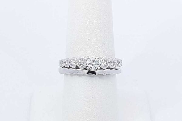 0.91ctw Diamond Wedding Set In 14k White Gold 5.8 Grams Size 7 Eb0925wrxdu