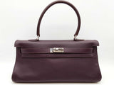 Hermes Jpg Kelly 42cm Raisin Purple Clemence Palladium Handbag Do0925lxzxzde