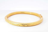 24k Yellow Gold Hinged Textured Bangle Bracelet 40.5 Grams 6.5 Inch Fw0726rzxzdu