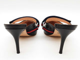 Gucci 549617 Malaga Horesbit Blue Web Mule Heels Size Eu 36.5 Do0825lxzde