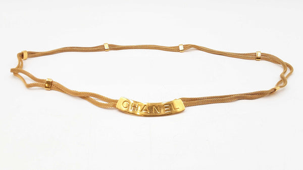 Chanel Gold-tone Logo Buckle & Mesh Belt Fw0725czxdu