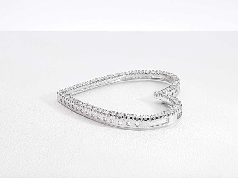 0.58 Cttw Diamond & 10k White Gold Open Heart Pendant 2.6 Grams Fw0625lrzdu