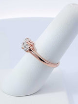 1.14 Cttw Diamond 14k Rose Gold Three-stone Ring W/cert 3.2g Sz 6.5 Fw0226lpxzdu